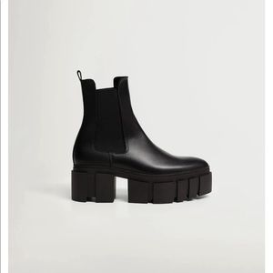 Mango MNG track leather platform boot black 37